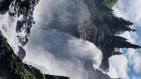 Waterfall of the Barskun gorge "Tears of the leopard".  Stock Footage 252927087