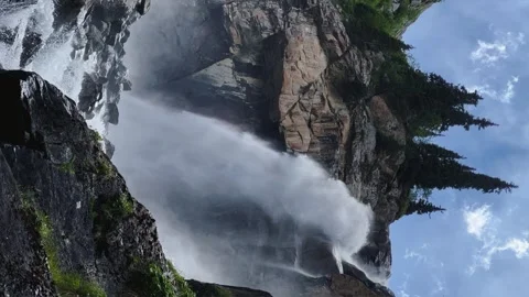 Waterfall of the Barskun gorge "Tears of the leopard".  Stock Footage 255696959