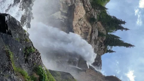 Waterfall of the Barskun gorge "Tears of the leopard". Stock Footage 259967387