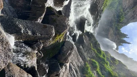 Waterfall of the Barskun gorge "Tears of the leopard". Stock Footage 259967604