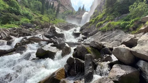 Waterfall of the Barskun gorge "Tears of the leopard". Stock Footage 259968390