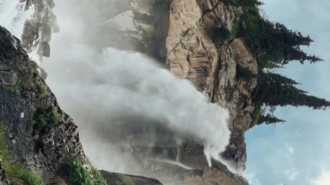 Waterfall of the Barskun gorge "Tears of the leopard". Stock Footage 260287564