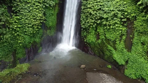Waterfall base hover close Stock Footage 329882547