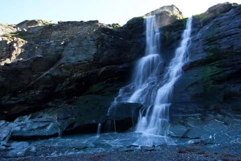 Waterfall by beach Stock Photos