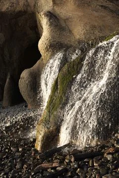 Waterfall on the Beach Foto stock
