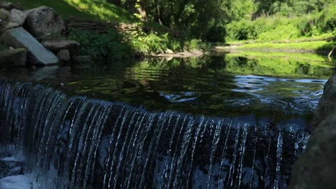 Waterfall in a beautiful forest. Stock Footage 131402603