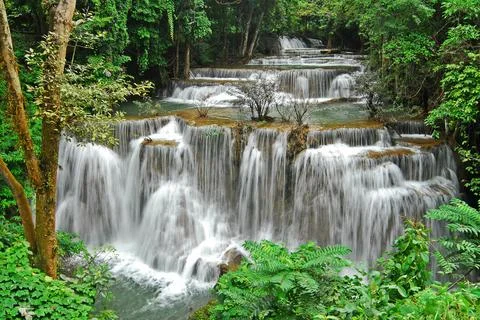 Waterfall beautiful forest Stock Photos