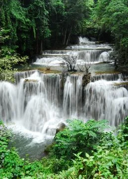 Waterfall beautiful forest Stock Photos