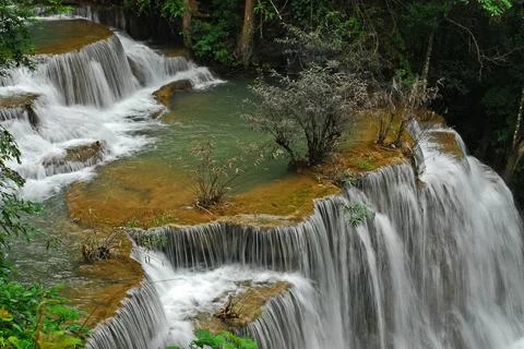 Waterfall beautiful forest Stock Photos