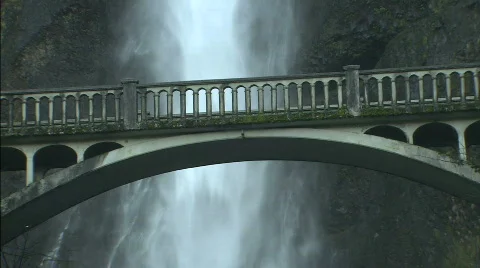 Waterfall behind bridge Stock-Footage 632699