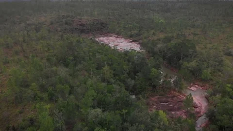 Waterfall in Belize Jungle Drone shot video, (Aerial) Stock-Footage 230797145
