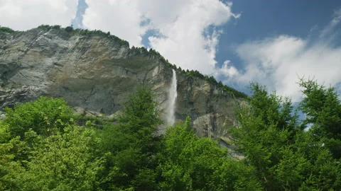 Waterfall in the Bernese Highlands Stock Footage 219754925