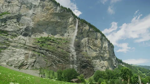 Waterfall in the Bernese Highlands Stock Footage 219755011