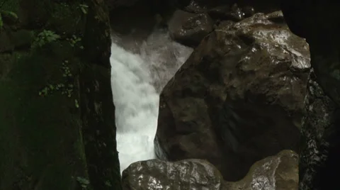 Waterfall Between Rocky Gorge Video stock 37267938