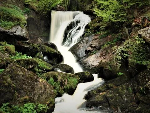 Waterfall in the Black Forest Stock Photos