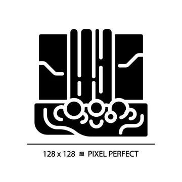 Waterfall black glyph icon Stock Illustration