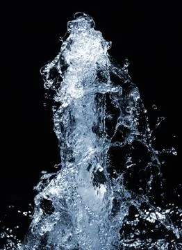 Waterfall on black Stock Photos
