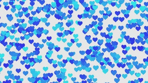 Waterfall of blue hearts Stock Footage 231232933