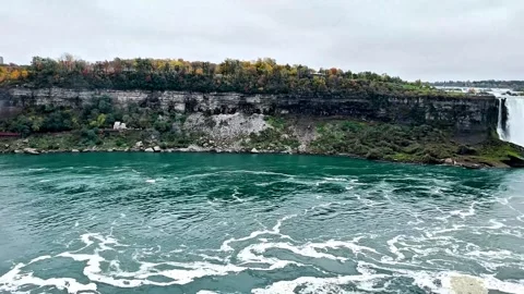 This waterfall in border between Canada and the United States Stock Footage 340267622