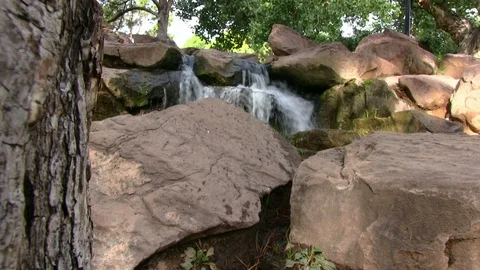 Waterfall with boulders Stock Footage 103071329