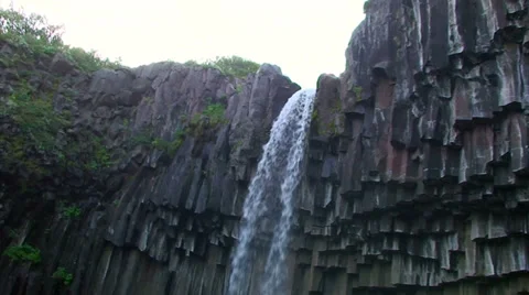 Waterfall brink and top run, rotating counterclockwise with zoom in Stock Footage 38020683