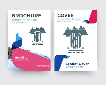 Waterfall brochure flyer design template Illustrazione stock gratuita