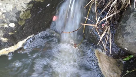 Waterfall bubble Stock Footage 203255443