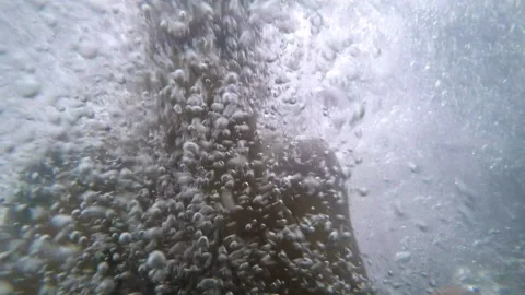 In The waterfall With Bubbles All Around Stock Footage 171656632