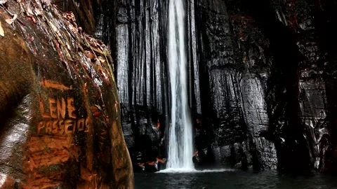 The Waterfall Cachoeira Capelao Stock Footage 161279692
