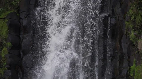 Waterfall camera movement down close shot in slow motion Stock Footage 276598301