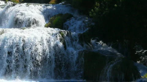 Waterfall camera moving left Stock Footage 847631