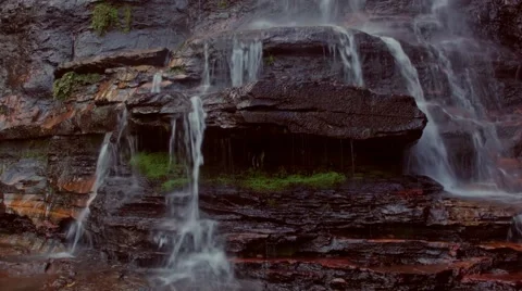 Waterfall camera tilt from bottom to top Stock Footage 68509064