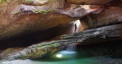 Waterfall in Canyon Stock Footage 105162508