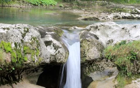 Waterfall in canyon Stock Photos