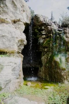 Waterfall in the canyon 스톡 사진