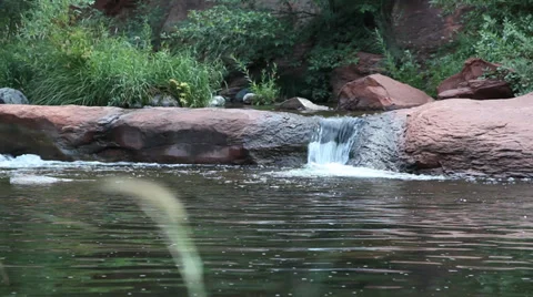 Waterfall in a canyon stream Stock Footage 39565657