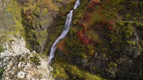 Waterfall on canyon wall Stock Footage 73265040