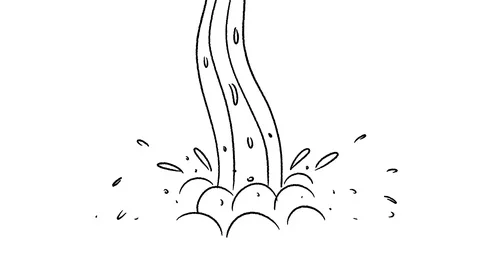 Waterfall cartoon hand drawn loop animaton. Stock Footage 122650648