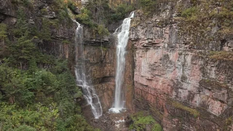 Waterfall Cascade in Alberta, Canada Stock Footage 345671591