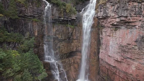 Waterfall Cascade in Alberta, Canada Stock Footage 345671647