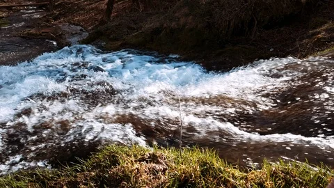 Waterfall cascade closeup landscape view of water stream on the river. Stock Footage 117148237