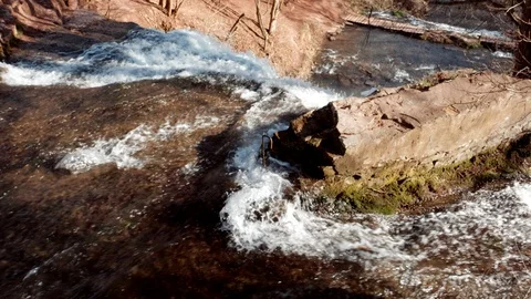 Waterfall cascade closeup landscape view of water stream on the river. Stock Footage 117148913