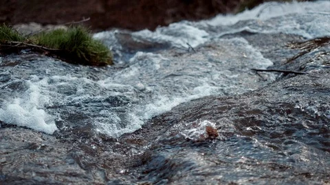 Waterfall cascade closeup landscape view of water stream on the river. Stock Footage 117153055