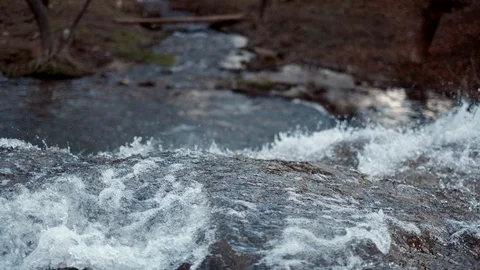 Waterfall cascade closeup landscape view of water stream on the river. Stock Footage 117153085