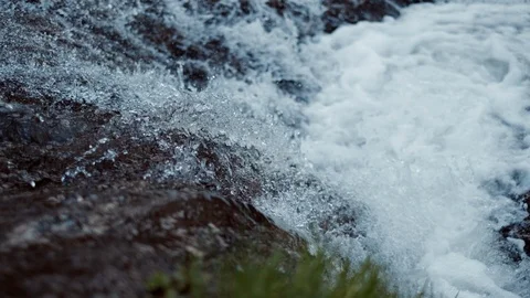Waterfall cascade closeup landscape view of water stream on the river. Stock Footage 117153447