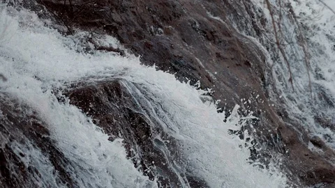 Waterfall cascade closeup landscape view of water stream on the river. Stock Footage 117153481