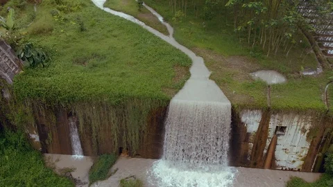 Waterfall cascade dam in Central Java, Indonesia Stock Footage 108288372
