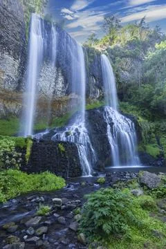 Waterfall Cascade de la Beaume near Agizoux, Haute-Loire, France Stock Photos