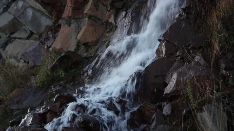Waterfall. cascade. Mountain waterfall. Stock Footage 75830423