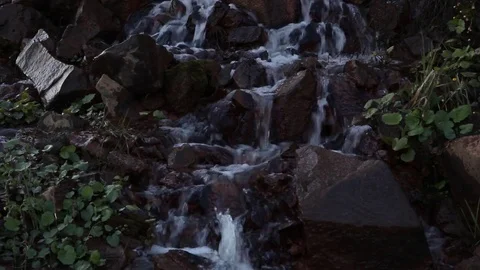 Waterfall. Cascade. Mountain Waterfall. Stock Footage 75835310